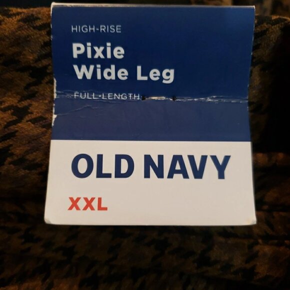 Old Navy Brown Houndstooth Pixie Wide Leg Pull on Pants Women’s Sz XXL - Picture 5 of 6